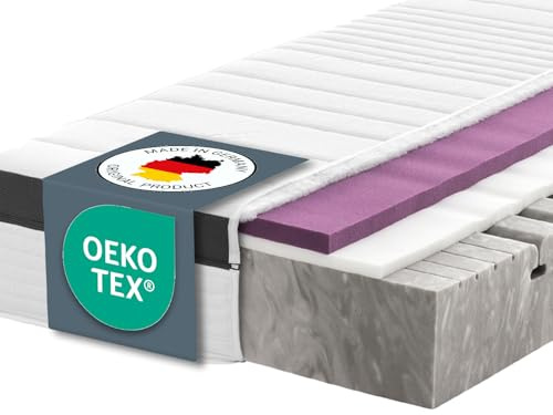 Ravensberger Matratzen Struktura-MED Gel Komfortschaummatratze – 7-Zonen – 100 x 200 cm – Härtegrad H4 – mit Gel-Auflage – waschbarer Tencel-Bezug – Oeko-TEX® Zertifiziert – produziert in Deutschland