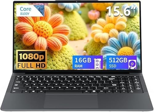 Tunhail PC Portatile 15.6 Pollici, Notebook Core i3 Fino a 3.4GHz, Computer Portatile 16GB RAM 512GB SSD, Laptop IPS FHD 1920x1080, WiFi 5, Mini HDMI, USB-3.0, Type-C,Adatto a studenti e lavoro