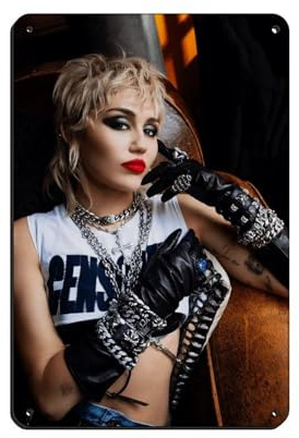 DGFRE Sänger Miley Cyrus Blechschild, Vintage, Metall, Pub, Club, Café, Bar, Zuhause, Wandkunst, Dekoration, Poster, Retro, 20 x 30 cm