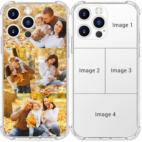Oybinfiy Personalized Custom Photo Clear Phone Case for iPhone 17/16/15/14/13/12/11 (Air, Pro Max, Plus, Mini) - 4 Corner Shock-Absorption, Anti-Yellowing & Anti-Fingerprint, Perfect for Familys