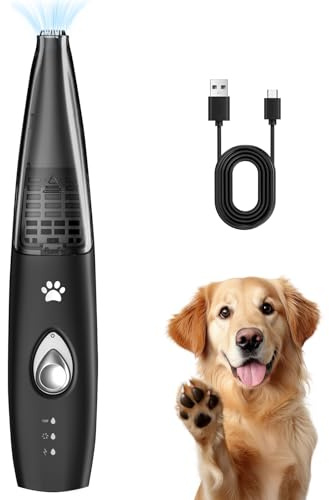 Tondeuse Patte Chien Extra Silencieuse avec Aspirateur, Tondeuse Chat et Chien, pour Pattes, Yeux, Oreilles, Visage et Corps