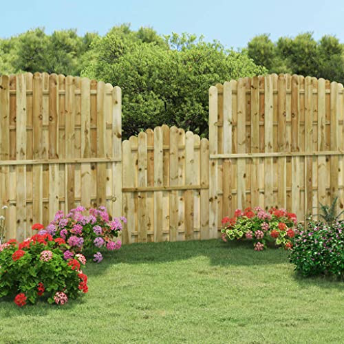 Mokuyary Portail de jardin en pin imprégné 100 x 125 cm - Porte de clôture, porte de jardin, clôture, porte intérieure, portail pour jardin, arrière-cour, terrasse