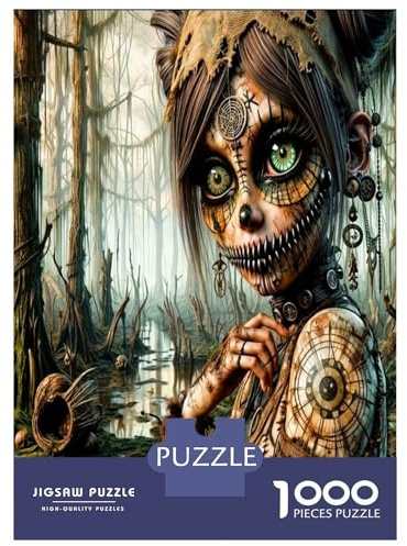 Sugar Skull Lady 1000 Pieces Jigsaw Puzzle Set Day of Dead Art Premium Jigsaw Puzzle Sturdy Cardboard Couple Partners Ultra Difficult Christmas 38x26cm/1000pcs