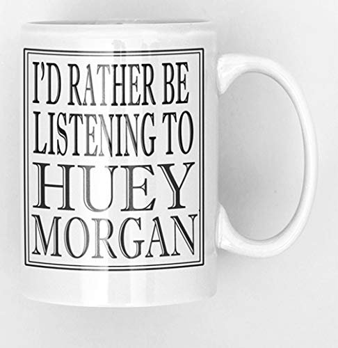 I'd Rather be Listening to Huey Morgan Black and White BBC Radio presenenters DJ Ceramic Mug New Unique Easy Gift for All Occasions