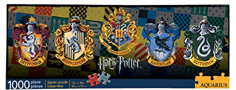AQUARIUS 73029 Harry Potter-Crests 1000 Piece Slim Jigsaw Puzzle, Multi-Colored