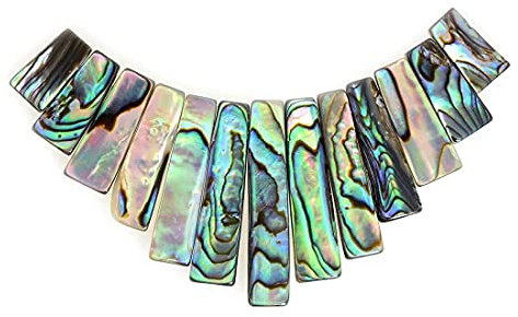 Justinstones Natürliche Abalone Shell Flach Oval Perlen Strand 40,6 cm Schmuckherstellung Perlen Größe 8 mm bis 20 mm 13pcs Wide Set