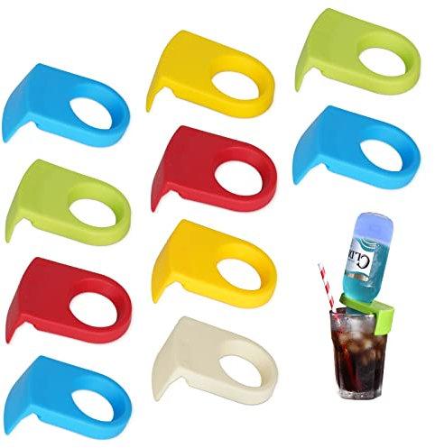 Ozzptuu ABS Drink Clips Bottle Buckle Holders Beer Cocktail Snap for Schooner & Goblet Glasses (Random Color) (10pcs)