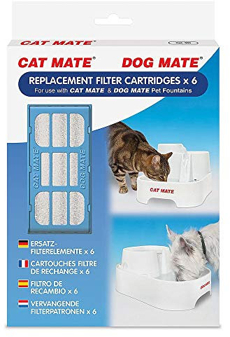 Cat Mate Replacement Filter Cartridge for Pet Fountain 6 Count