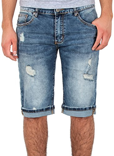 ESRA Herren Jeans Shorts Kurze Hosen Bermuda-Shorts Sommer Hose Jeans-Shorts A370