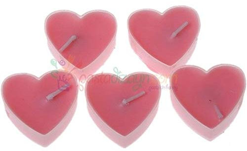 Rosa Herzförmige Kerzen,10 Stk
