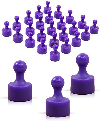 JOAM ® Neodym Magnete – extra hohe Funktion Dank einfacher + schneller Befestigung von Notizen an Magnettafel - Zubehör für Büro, Haushalt, Schule – vollfarbige Magnete LILA