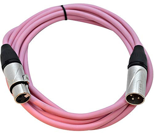 Seismic Audio - SAXLX-10Pink - 10 Foot Pink XLR Patch Cable Mic Cord - 3 Pin XLR Male to XLR Female Microphone Cables - 10'