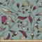 ABAKUHAUS Jahrgang Gewebe als Meterware, Antiker verzierter Frühling, Schön Gewebten Stoff für Polster und Wohnaccessoires, 1M (148x100cm), Blasser Schieferblau