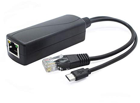 ANVISION 5V PoE Splitter, 48V auf 5V 2.4A Adapter mit Micro USB Stecker, IEEE 802.3af kompatibel, für IP Kamera, Tablets, Dropcam oder Raspberry Pi und mehr, AV-PS05-1