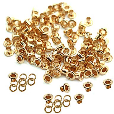 WedDecor 4mm Rose Gold Brass Eyelets Grommets with Washers for Clothing, Baby Dolls, Sewing, Bags, Scrapbook, Leather Work, DIY Projects and Rust Proof, 100pcs