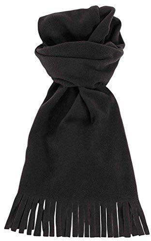sciarpa in polar pile unisex con frange lunghezza 150 cm larghezza 30 cm 6 colori (nero)