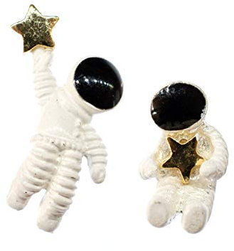 Miniblings Astronaut Ohrstecker Stecker Raumfahrt Weltall Raumfahrer Mond Rakete - Handmade Modeschmuck I Ohrringe Stecker Ohrschmuck