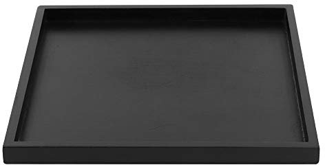 Polyvalent Carré Paulownia Bois Thé Café Snack Plateau De Service Alimentaire Style Moderne Élégant pour La Cuisine À La Maison Restaurant Noir