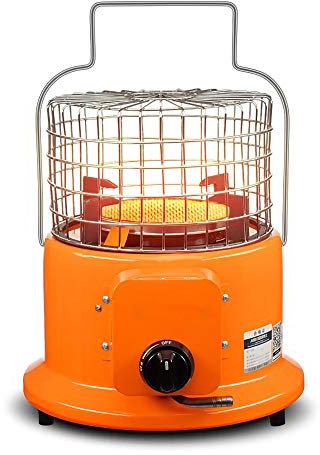 DDLL Table Top Heizpilz, Tragbare Gasfeuerstellen mit Propangas Regulator, 1,5 m Schlauch, 2 Edelstahl-Clips, Honeycomb Keramik-Heizplatte, Stufenlos Verstellknopf