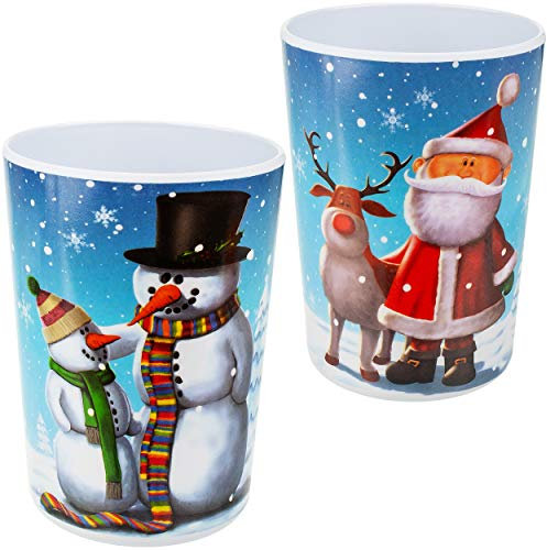 alles-meine.de GmbH Geschirr Motivwahl & Artikelwahl__ 4 Stück Trinkbecher/Zahnputzbecher/Malbecher - Weihnachtsmotiv - Becher - 350 ml - Melamin Kunststoff - mehrweg - ..