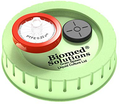 6 x Pilz-Kulturdeckel, normale Öffnung, Deckel mit 0,2 Mikron PTFE-Spritzenfilter und 20 mm selbstheilende Injektionsanschlüsse für Pilzzucht, Mycologie