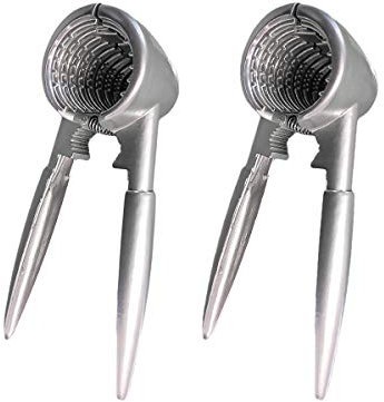 LEDLUX 2 Stück Nussknacker, konisch, aus Metall, Nussbaum, Cracker Nutcracker