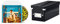 3L Office CD Case with Flap Closure - 100 Pieces - Plastic Film Polypropylene (PP), 150 x 127 mm, 100 & Leitz Storage Box, Black, Click and Store Range, 60410095