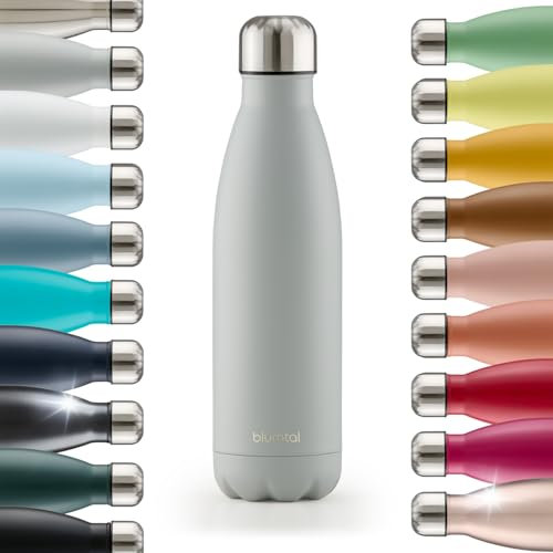 Blumtal Trinkflasche 350 ml Edelstahl - auslaufsichere Isolierflasche - BPA-freie Trinkflasche kalt & warm - doppelwandige Insulated Bottle - rostbeständige Isolierflasche Ultimate Grey - Grau