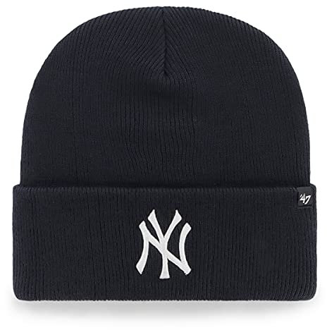 47 MLB NEW YORK YANKEES Haymaker Cuff Knit Unisex Beenie, weißes Logo, Farbe, navy, Einheitsgröße