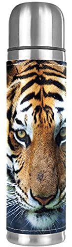 Animal Tiger Vacuum Flask Insulated Water Bottle Compact Stainless Steel Coffee Travel Mug 17 Ounce