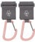 LÄSSIG Kinderwagenbefestigung (2 Stk.) Klettverschluss Karabiner Haken Karabinerhaken Kinderwagenhaken Einkaufshaken Metall/Stroller Hooks with Carabiner grey