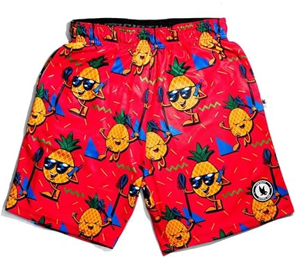 Flow Society Pineapple Lax Boys Shorts - Kid Athletic - Basketball - Baseball - Hockey - Football - Lacrosse - Pink