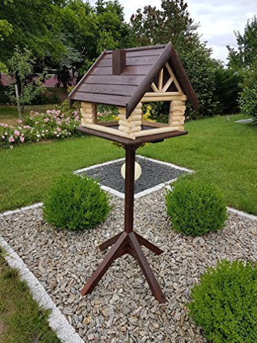 LIBEDOR Dormax Vogelhaus & Ständer Gartendekoration Futterhaus Vogelhäuschen aus Holz XXL Garten Deko