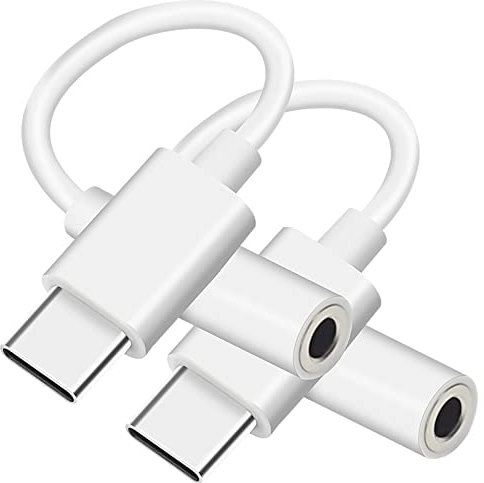 BORLTER CLAMP USB C Kopfhörer Adapter, USB C aux Kopfhörer Adapter 3.5mm Kompatibel mit Samsung Note 20/10+ A73 A53, Pixel 6 5 4, Xiaomi 9/8 und ipad Pro und mehr, Weiß