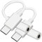 BORLTER CLAMP USB C Kopfhörer Adapter, USB C aux Kopfhörer Adapter 3.5mm Kompatibel mit Samsung Note 20/10+ A73 A53, Pixel 6 5 4, Xiaomi 9/8 und ipad Pro und mehr, Weiß