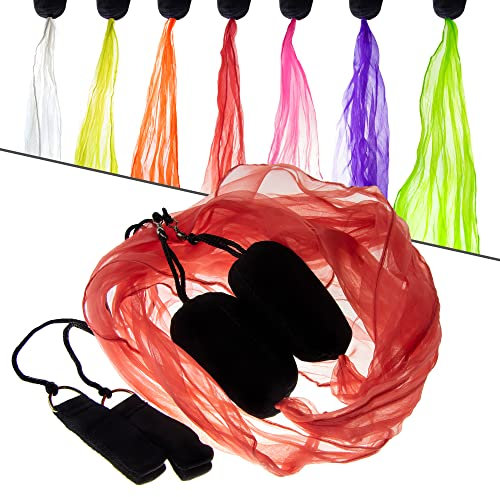 Juggle Dream Mini Schal POI Set – Übe das Jonglieren von Spinning Poi, Weiche Köpfe Spirale Soft-Pois Übungs-Junior-Kit mit Lernvideo (Rot)