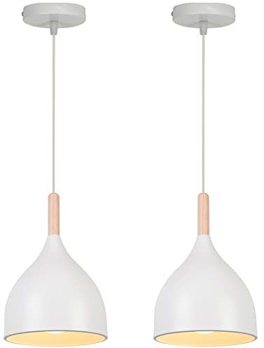 WOTTES WeißE HäNgeleuchte, Moderner Stil E27 Kronleuchter, Industrielle Deckenleuchte Geeignet FüR Schlafzimmer, Kinderzimmer, Wohnzimmer Usw. (Weiß)
