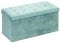 Bonlife Folding Velvet Ottoman Storage Bench,Footrest Stool Seat,Toy Chest Storage Box with Lid,Footstool for Living Room,Green,80x40x40cm