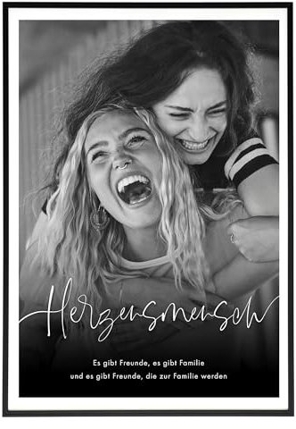 HEI Print Herzensmensch Geschenk zum Geburtstag - Geburtstagsgeschenk für die beste Freundin, Lieblingsmensch, personalisiertes Poster mit Definition, ohne Rahmen (Art Deco) (Herzensmensch)