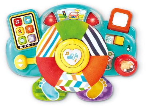 VTech - Volant Baby Pilote, Volant Voiture Enfant Interactif et Musical, Éveil Sensoriel, Jouet Poussette et Siège Auto, Cadeau Bébé Dès 6 Mois - Contenu en Français