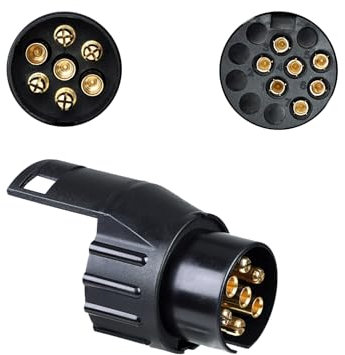 XUEYI Adattatore Rimorchio da 7 a 13 Poli, Adattatore da 7 a 13 Poli, per Sistemi a 12V, Gancio di Traino da 7 Poli auto a 13 Poli Rimorchio, Adattatore per Gancio Traino