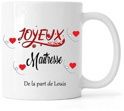 Tasse JOYEUX NOËL Maîtresse personnalisé