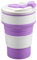 Vanyibro Tasse pliable en silicone avec couvercle, portable et réutilisable, compacte et étanche (violet, 500 ml)