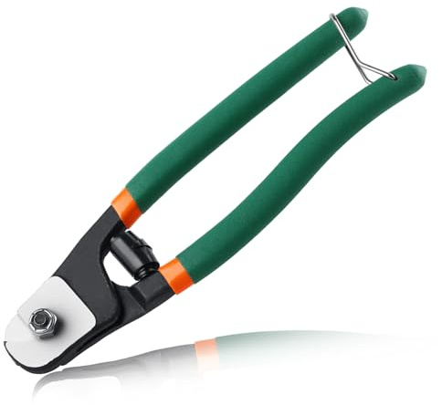 LEONTOOL Coupe-câble robuste de 20,3 cm en acier inoxydable jusqu'à 1,6 cm, coupe-câble CR-V aiguisé antirouille pour terrasse, escalier, garde-corps, câble, clôture, câble de frein de vélo, loisirs