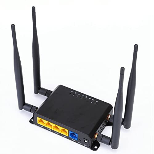 Lisher - Router WiFi módem 4G 3G con ranura para tarjeta SIM (punto de acceso, 300 Mbps, Openwrt, 12 V, GSM LTE USB, 4 XLAN y 4 antenas EU Plug