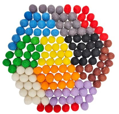 Jtnohx Filzkugeln Bunt, Filz Pom Poms zum Basteln, Wollfilz Perlen 1cm, Filzbälle für DIY Kreative Handwerk 320 Stück