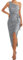 GRACE KARIN Damen Eine Schulter Midi Bodycon Kleid Ärmellos Übergröße Abendparty Kleider mit Gürtel Silber Grau XL