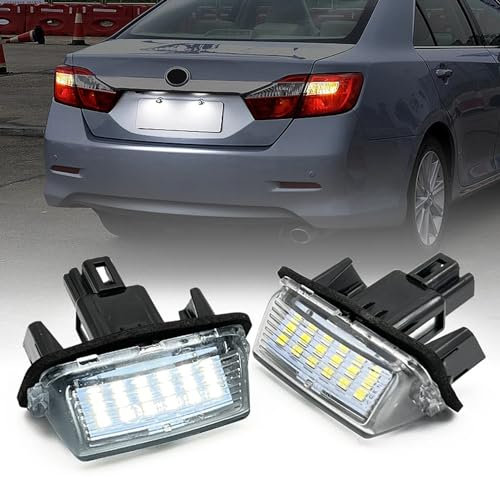 BHZNGD Kennzeichenbeleuchtung, fehlerfreie 6000 K Xenon-Weiß-Nummernschildleuchte, kompatibel mit Toyota Corolla Camry Yaris Highlander Prius C Avalon, 2 Lampen