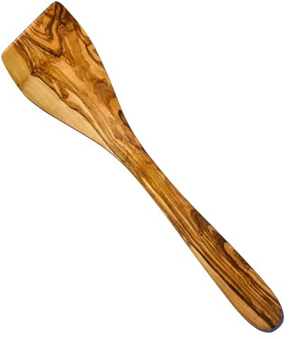 Cleminson Handcrafted Olive Wood Utensils 3 Pieces Available – Wooden Spatula, Spoon & Sauce Spoon with Corner or 3-Piece Set (Spatula)