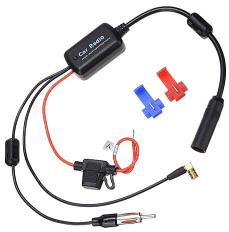 Palwin Amplificateur de Signal D'autoradio, 12V Amplificateur de Signal pour Autoradio, Dab/FM/AM Autoradio Répartiteur, Amplificateur Autoradio pour Audio Stéréo Digital Car Radio